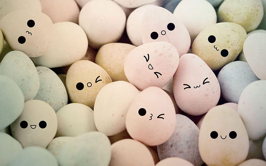 Cute Eggs With Faces HD wallpaper
