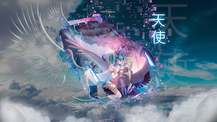 NISSAN GTR 2020 SÜPER ANIME ERKEK KIZ MELEKLER AEROGRAPHY JAPON, anime 2020 HD duvar kağıdı