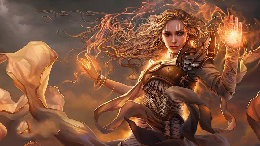 Magic: The Gathering video games fantasy art fantasy girl long hair Serra the Benevolent…, fantasy women art HD wallpaper