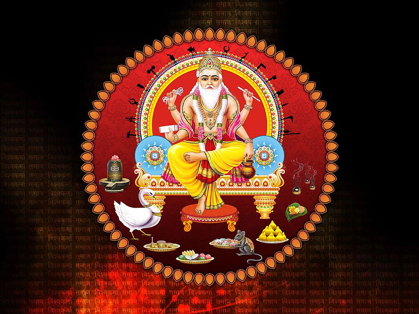 Lord Vishwakarma, frohe Vishwakarma-Puja 2021 HD-Hintergrundbild