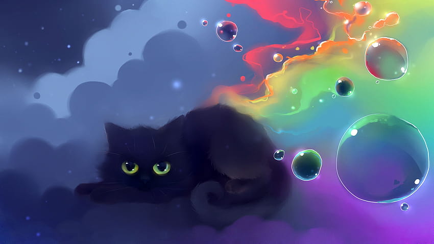 Kosmiczny kot, tęczowe koty Tapeta HD