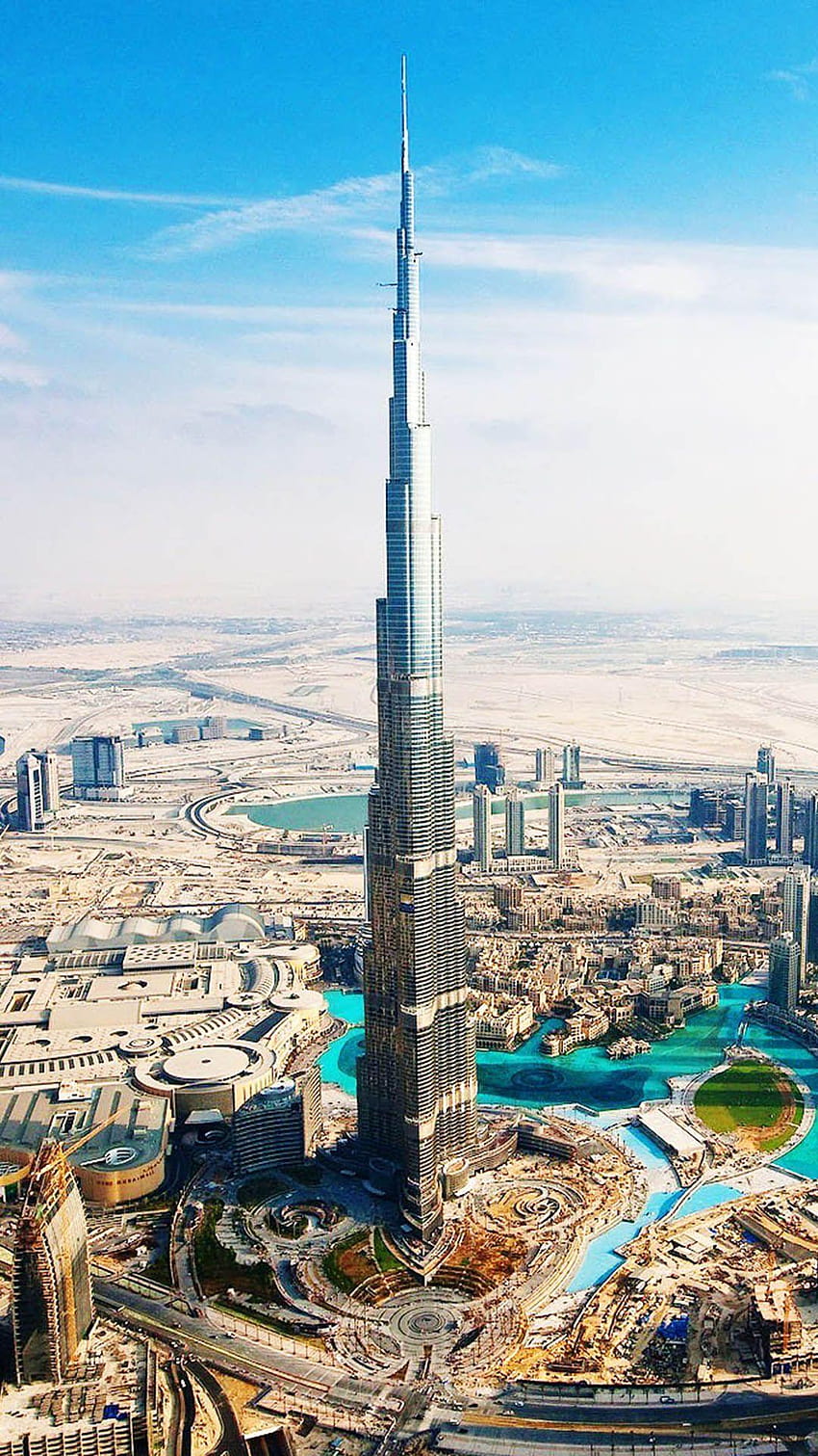 Dubai, Burj Khalifa, Night View Mobile Phone Wallpaper Stock Photo - Image  of blue, east: 104068524