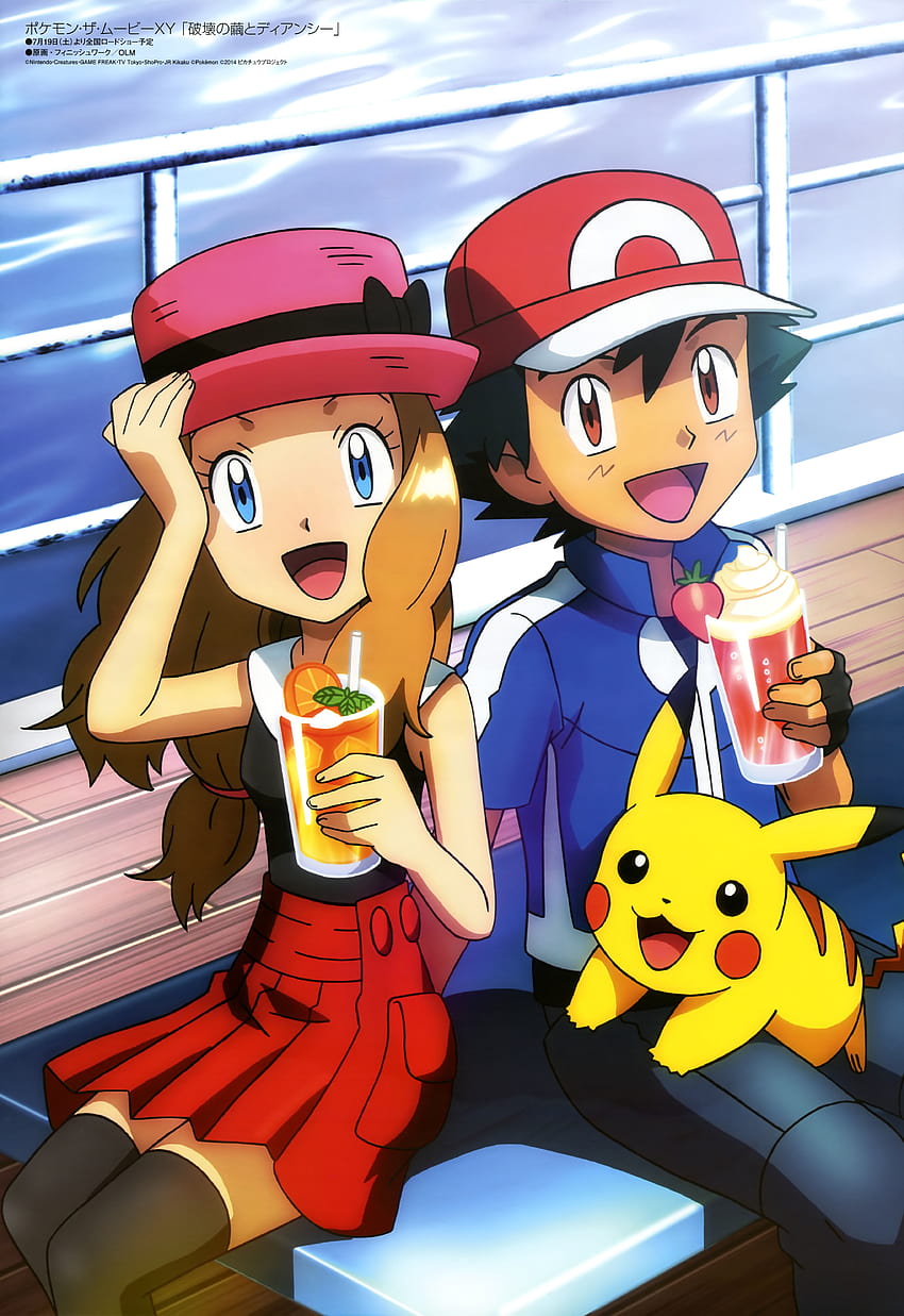 Pokémon, Ash e Serena Papel de parede de celular HD