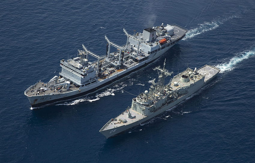 Meer, Fregatte, Tanker, Royal Australian Navy, Fregatte der pakistanischen Marine HD-Hintergrundbild