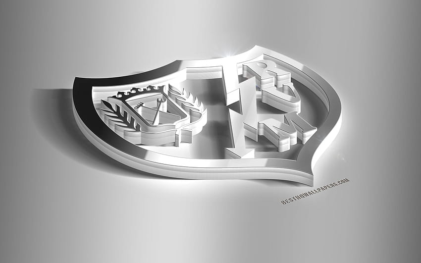 Rayo Vallecano, 3D steel logo, Spanish football HD wallpaper