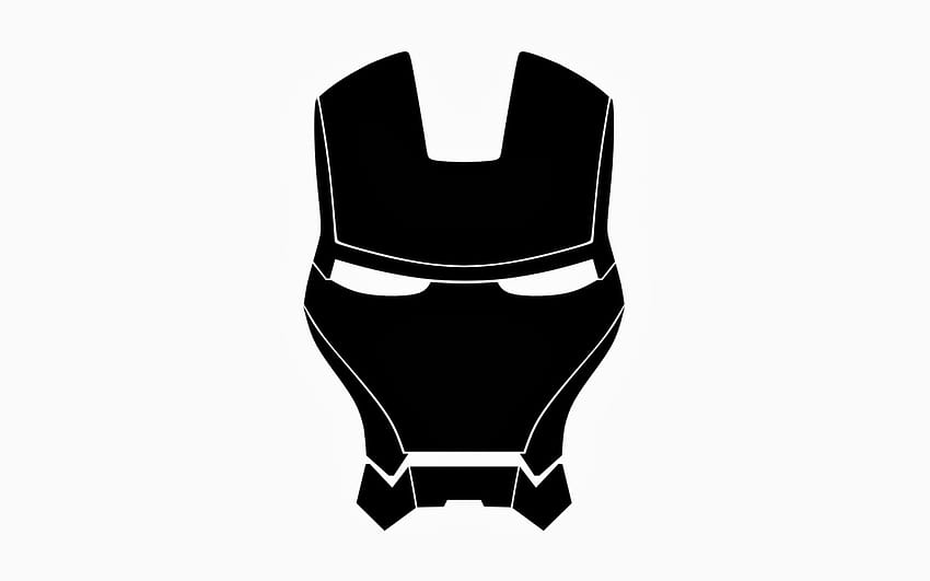 Iron Man Logo Black And White diposting oleh Zoey Peltier, pria besi hitam dan putih Wallpaper HD