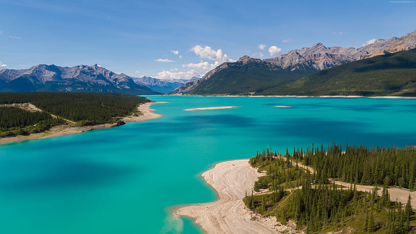Abraham Lake, Canada, montagne, nature, Voyage, montagne été Fond d'écran HD