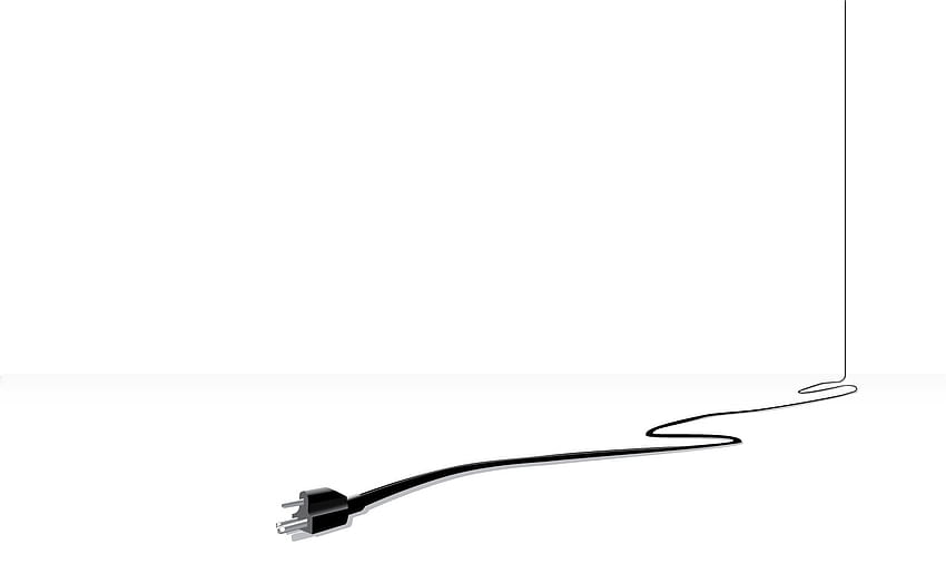 Black power cable, electricity, power cord, simple HD wallpaper