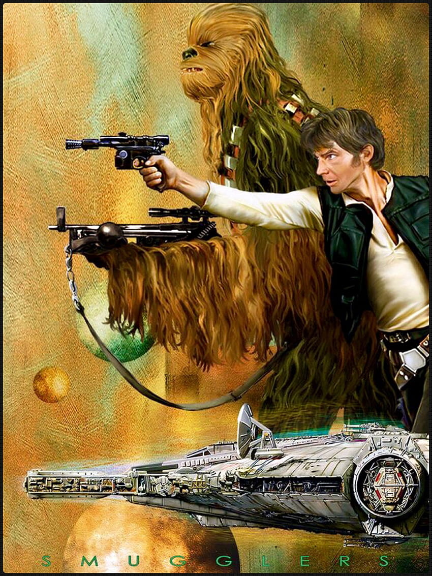 Star Wars Han Solo und Chewbacca ..., Han Solo und Chewbacca Millennium Falcon HD-Handy-Hintergrundbild