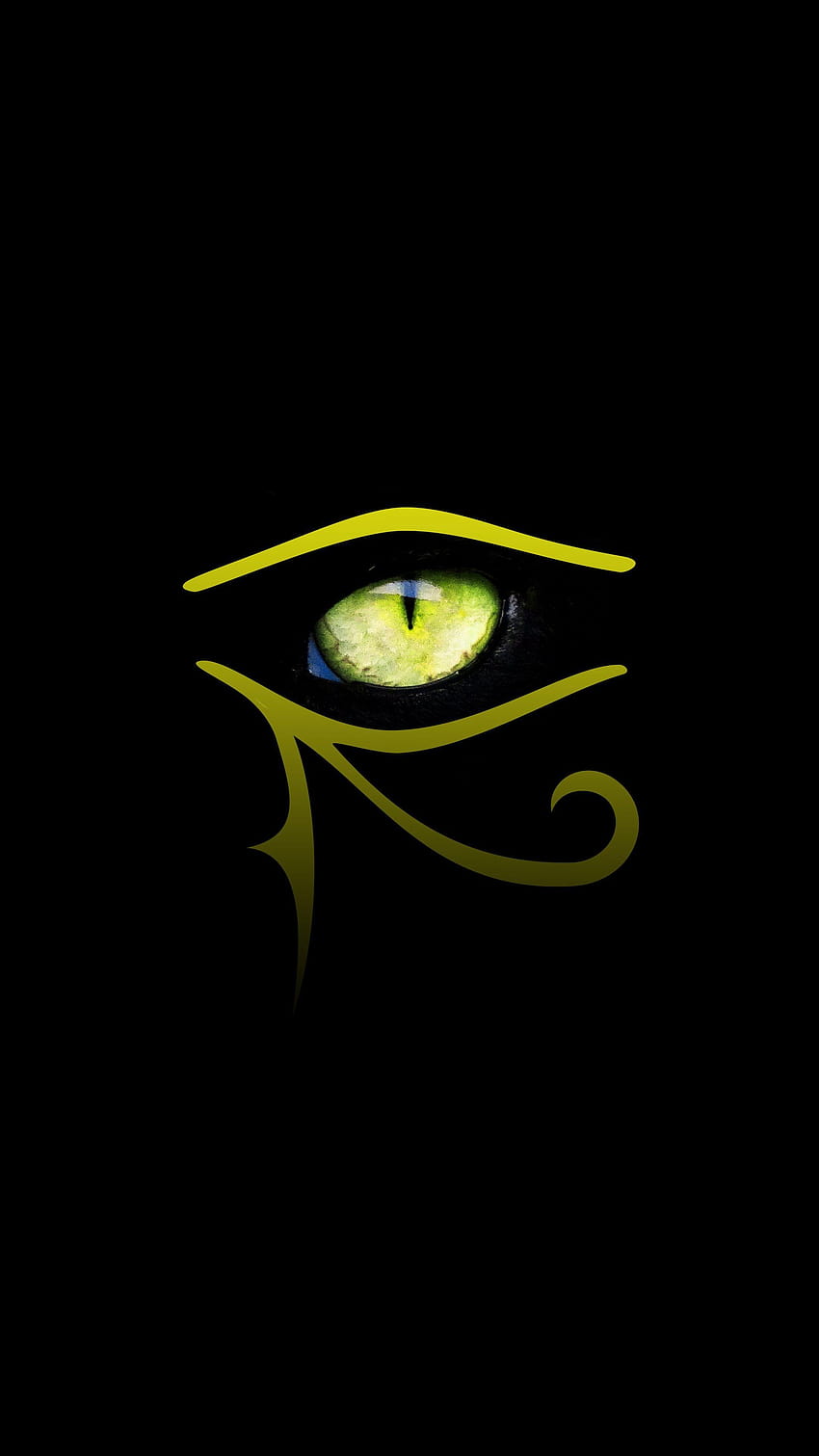 Vorrat an schwarzem Hintergrund, schwarz, Katzenauge, Auge des Horus HD-Handy-Hintergrundbild