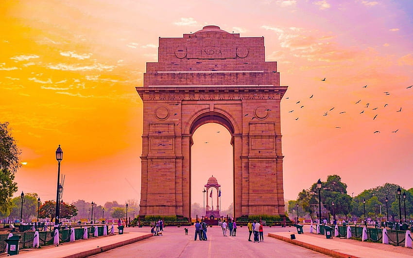 Портата на Индия, град Делхи HD тапет