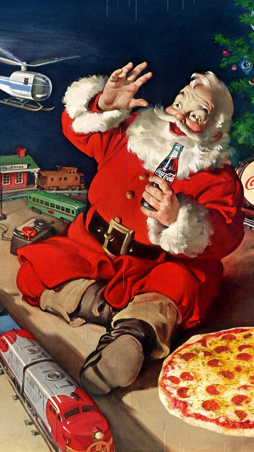 Święty Mikołaj Coca Cola Boże Narodzenie Android, świąteczna coca cola Tapeta na telefon HD
