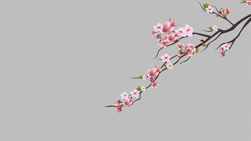 Aesthetic Minimalist Flower Laptop, aesthetic spring minimalistic HD wallpaper