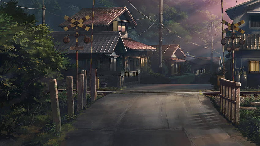 Children Who Chase Lost Voices Artwork Japan Road Railway Crossing Drawing Anime Village 1920x1080 U, japanese village HD wallpaper