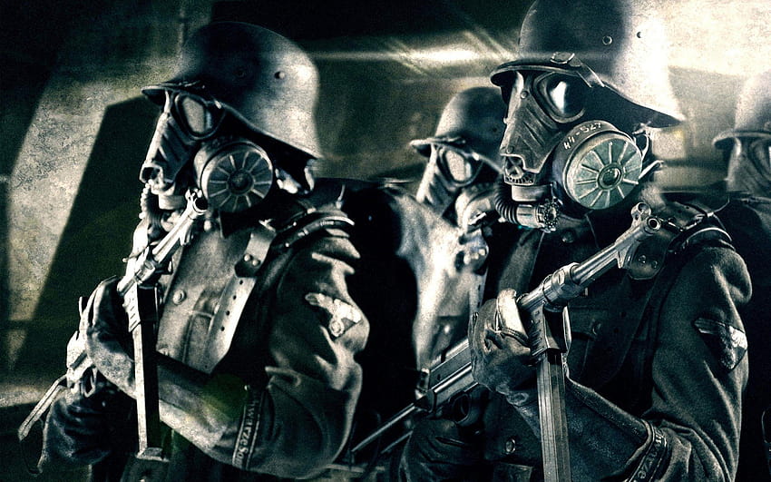 Soldats masques à gaz nazi iron sky film stills, ss nazi Fond d'écran HD