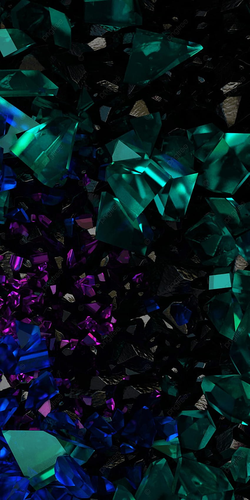 Sfondi di cristallo con vetro verde e viola, futuristico, lusso, sfondi di diamanti per cristallo verde Sfondo del telefono HD