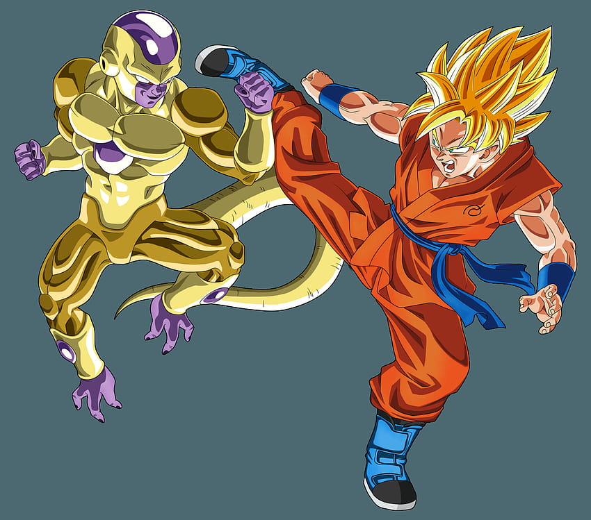 Goku SSJ God SSJ Vs Golden Freeza by EymSmiley