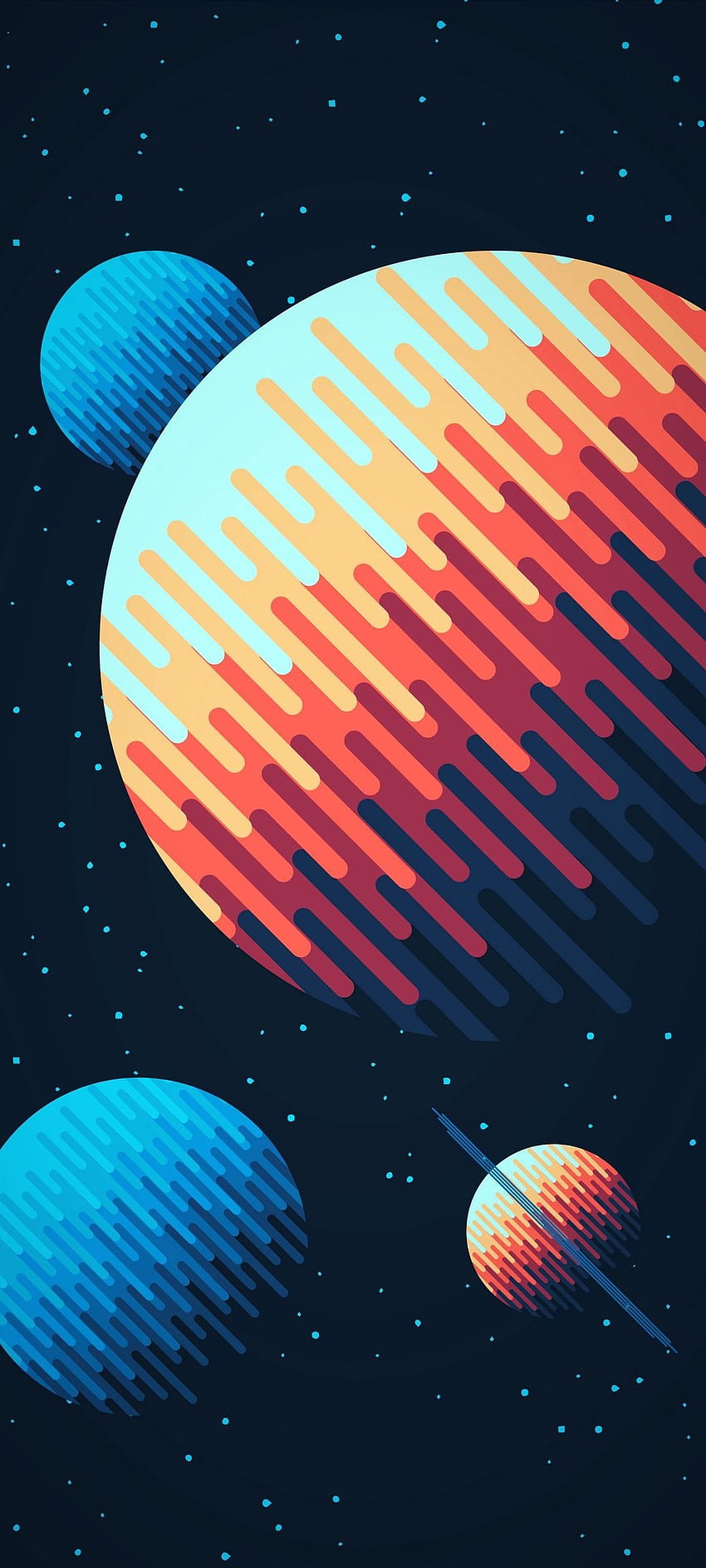 Vector Space Planet, minimalist 1080x2400 HD phone wallpaper