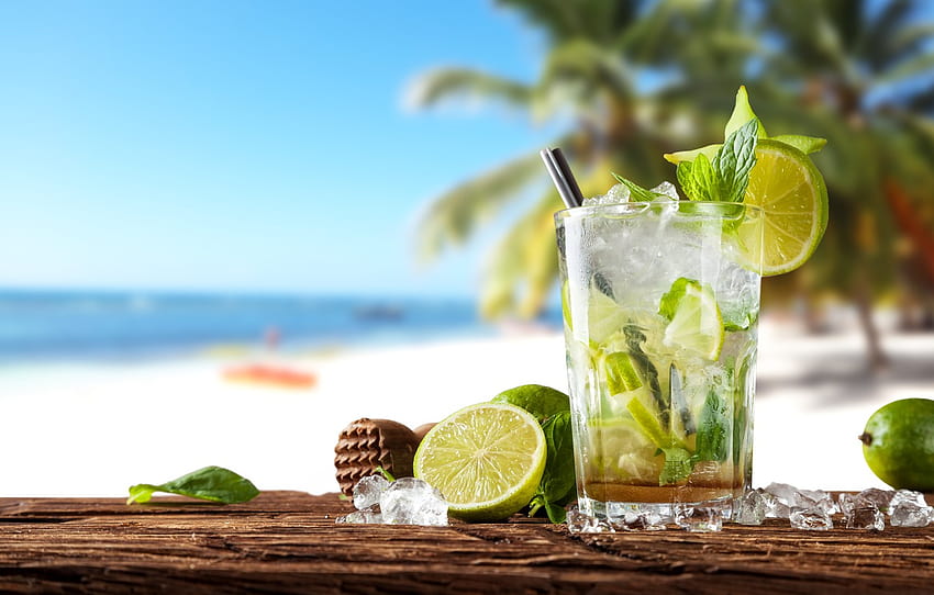 Cocktail, Summer, Beach, Fresh, Sea, summer drinking HD wallpaper