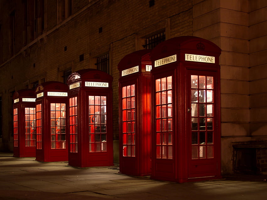 Cabines telefônicas vermelhas, fundo, Njjvpj papel de parede HD