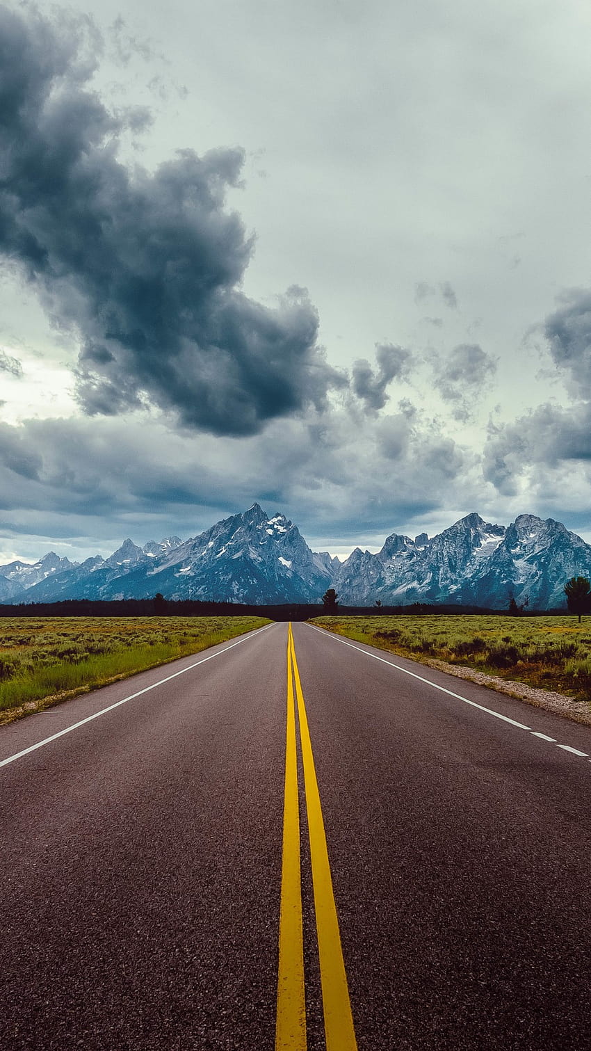 road, sky, clouds, mountains, , Nature, road vertical HD phone wallpaper