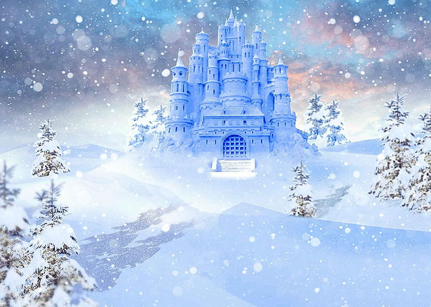 Latar Belakang Beku, kastil wonderland musim dingin Wallpaper HD