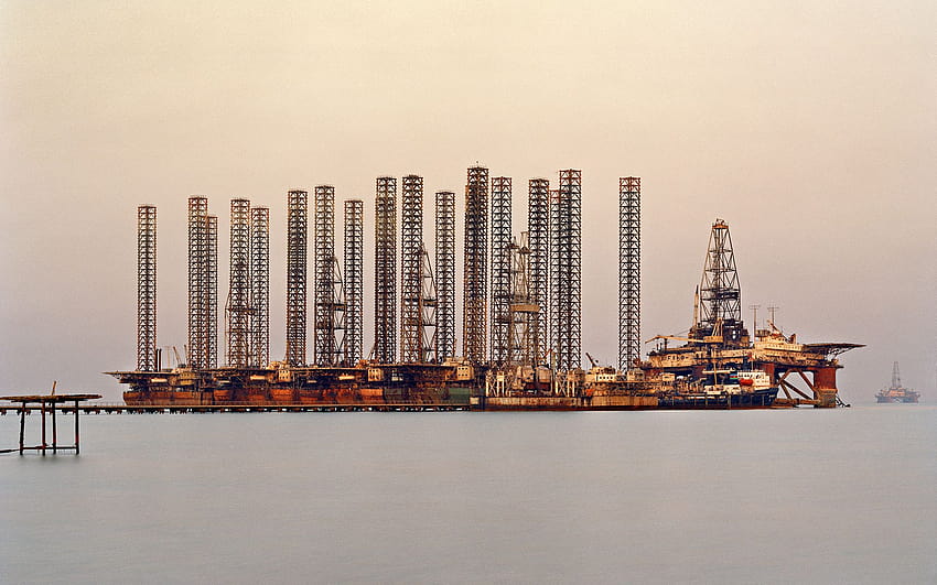Oil Platform refinery factory ocean HD wallpaper