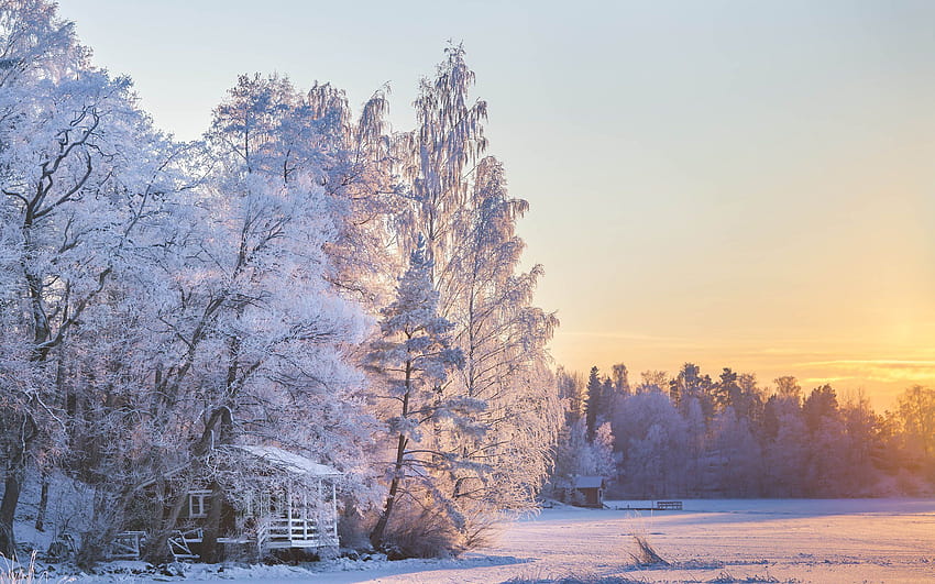 Sunset Peace, Estoque, tablet Fundos, neve, paz de inverno papel de parede HD