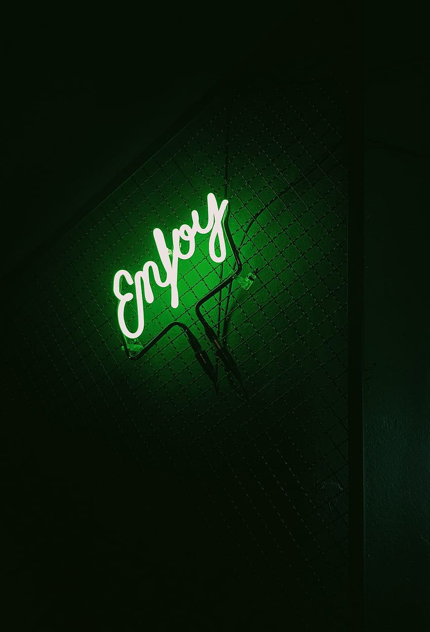 Green Neon []、審美的な緑と黒 HD電話の壁紙
