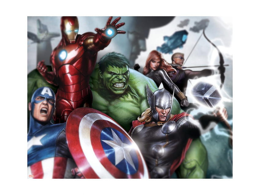 Avengers Assemble Style Guide dengan Thor, Hulk, Iron Man, Captain America, Hawkeye & Wallpaper HD