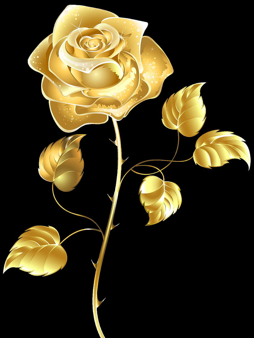 Rosa de oro rosa con s negros, rosa dorada. fondo de pantalla del teléfono