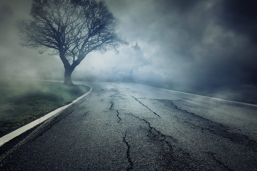 Spooky Highway Background​, scary road HD wallpaper
