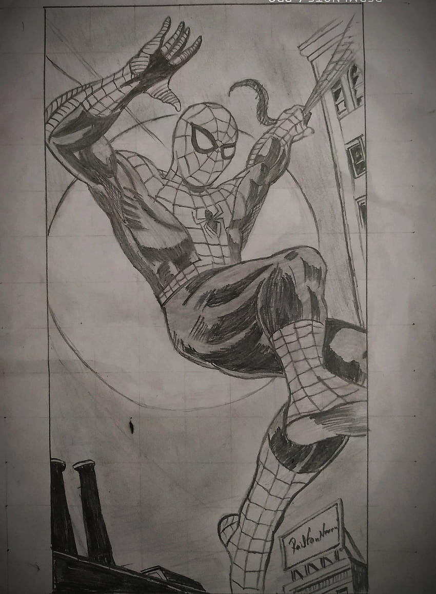 spider man sketch HD phone wallpaper