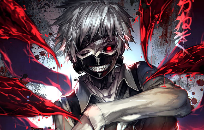 White haired male anime character , anime, Tokyo Ghoul, anime characters male HD wallpaper