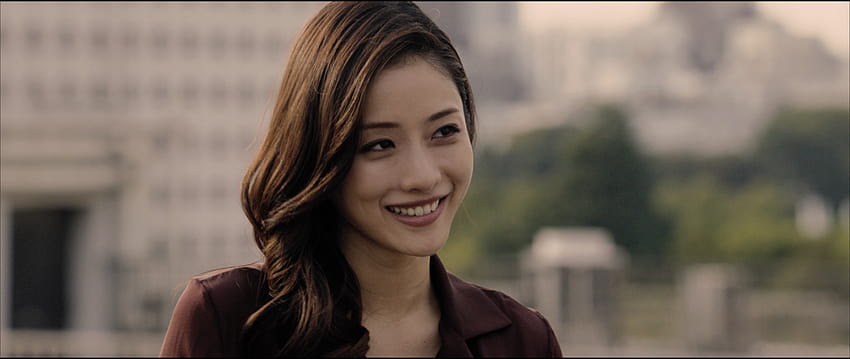 : Satomi Ishihara, Shin Godzilla, Asian, celebrity, face, smiling, women outdoors 2560x1080 HD wallpaper