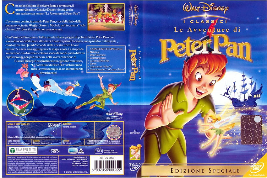 Cover DVD Peter Pan Backgrounds for Android, disney dvd HD wallpaper