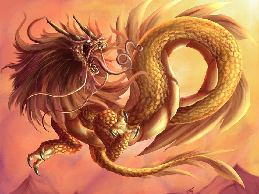 chinese dragon, chinese painting eastern dragon HD wallpaper
