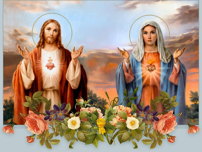 Mama Mary And Jesus : Kids Coloring, mother mary HD wallpaper