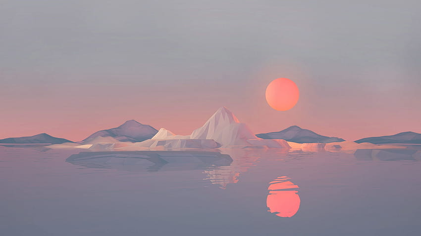 Iceberg Minimalist, minimalism HD wallpaper