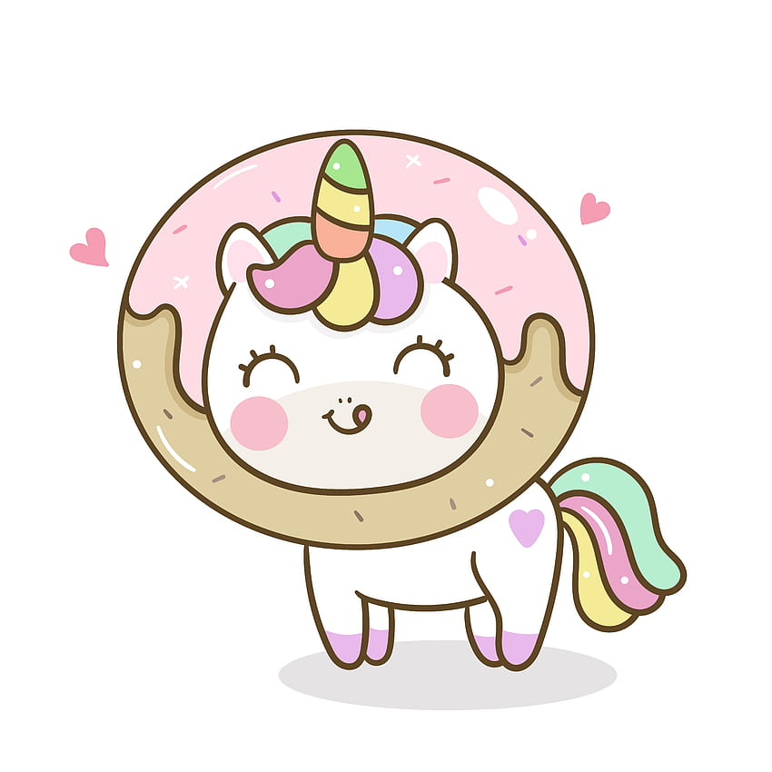 Donut süßer Einhorn-Donut süß für Mädchen, kawaii Donut HD-Handy-Hintergrundbild