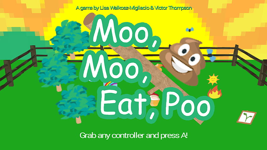 Moo, Moo, Eat, Poo by Intropy Games for Train Jam 2016, moomooio HD wallpaper