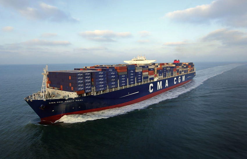 Navios Navio porta-contentores CMA CGM Corte Real, cargueiro papel de parede HD
