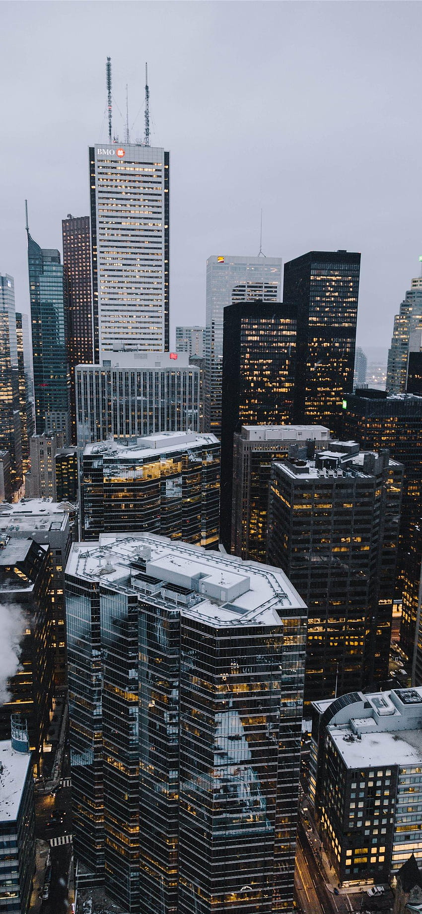 Toronto Financial District iPhone X, toronto winter HD phone wallpaper