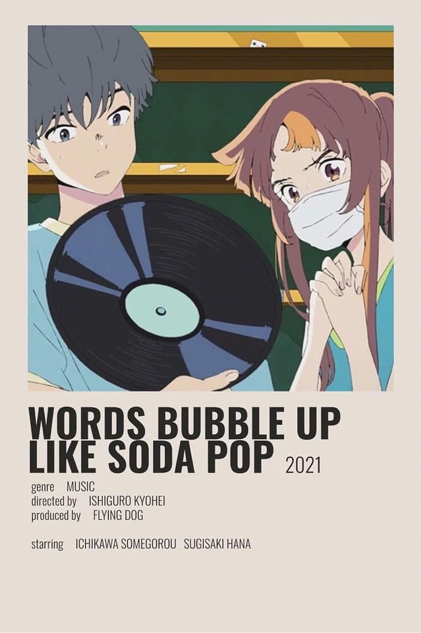 Words bubble up like soda pop minimalist poster  Anime printables Anime  shows Anime films