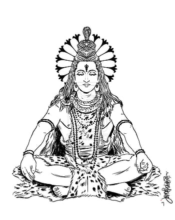 Drawing or Sketch of Lord Shiva Outline Vector Illustration. Design Element  of Shiv Text Mahadev, T… | Vector illustration, Vector illustration design,  Illustration