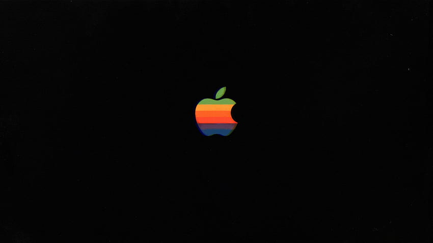Ретро apple mac 80-те класически винтидж зелено-жълт HD тапет
