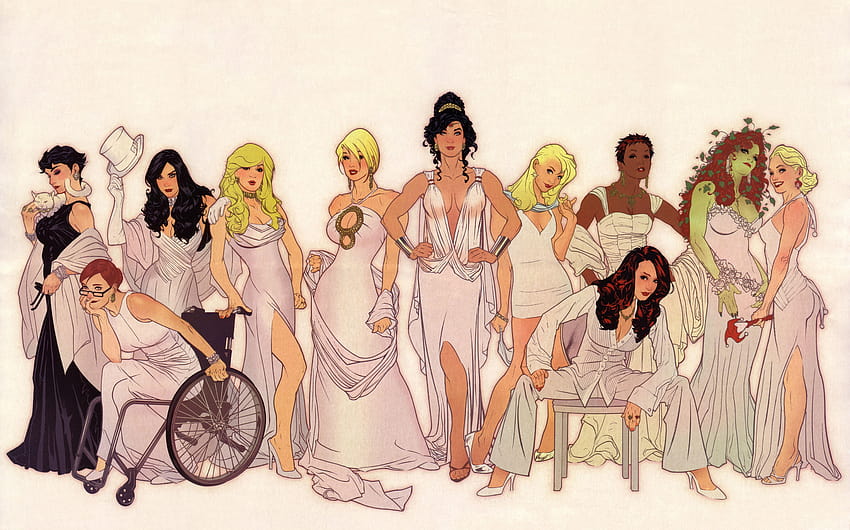女性、DCコミックス、ハーレイ・クイン、キャットウーマン、ブラックキャナリー、ポイズン・アイビー、ワンダーウーマン、アダム・ヒューズ 高画質の壁紙
