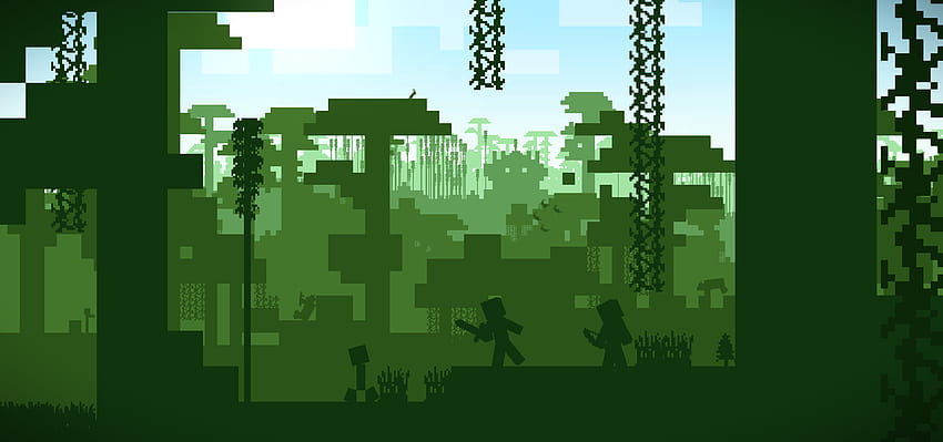 Hutan 2D, hutan minecraft Wallpaper HD