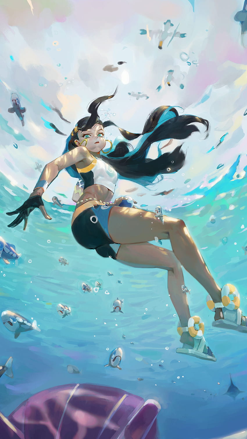 324724 Nessa, Underwater, Pokemon Sword and Shield, Gym Leader, phone, Backgrounds, and, pokemon for phone HD тапет за телефон