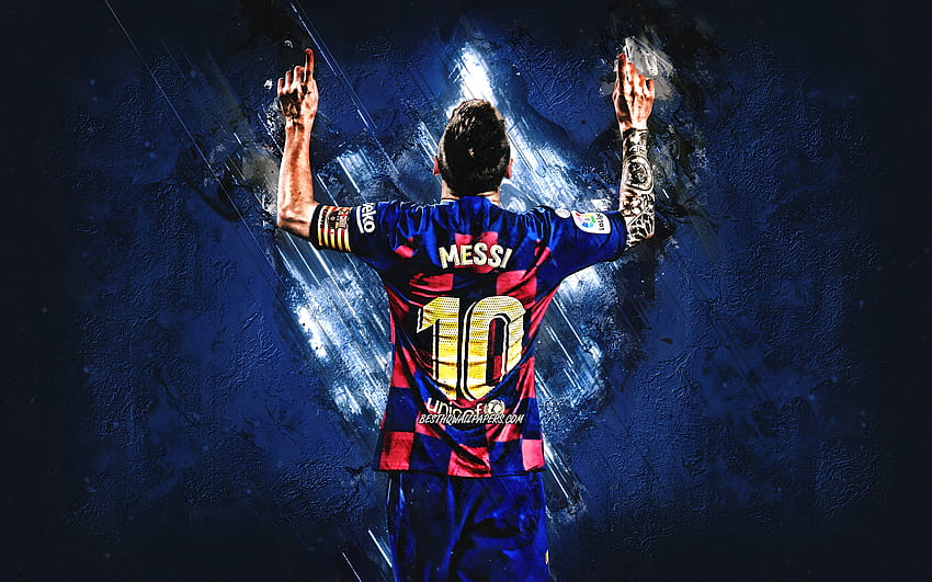 Lionel Messi, Argentine footballer, FC Barcelona, forward, blue ...